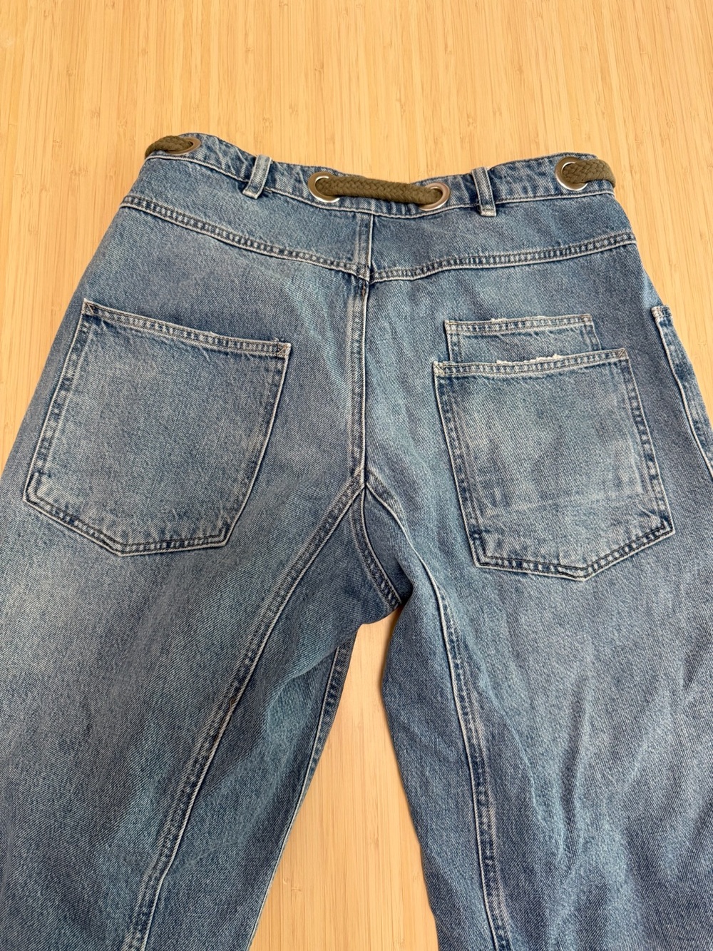 Free People Moxie Blue Patchwork Barrel Jeans - Picture 7 of 7
